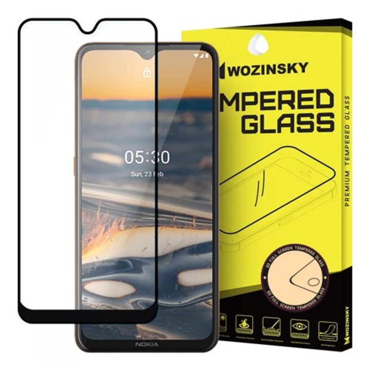 Стъклен протектор Wozinsky Tempered Glass Full Glue Super Tough за Nokia 5.3, черен