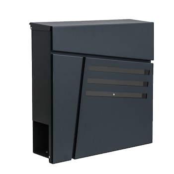 Cutie Postala Moderna, cu Suport pentru Ziare, 2 Chei, Fereastra Vizualizare Continut, Material Rezistent la Conditii Meteo Diverse, Kit Montare Inclus, 37x37x10 cm, Gri Antracit Cutie Postala Moderna, cu Suport pentru Ziare, 2 Chei, Fereastra Vizualizare Continut, Material Rezistent la Conditii Meteo Diverse, Kit Montare Inclus, 37x37x10 cm, Gri Antracit