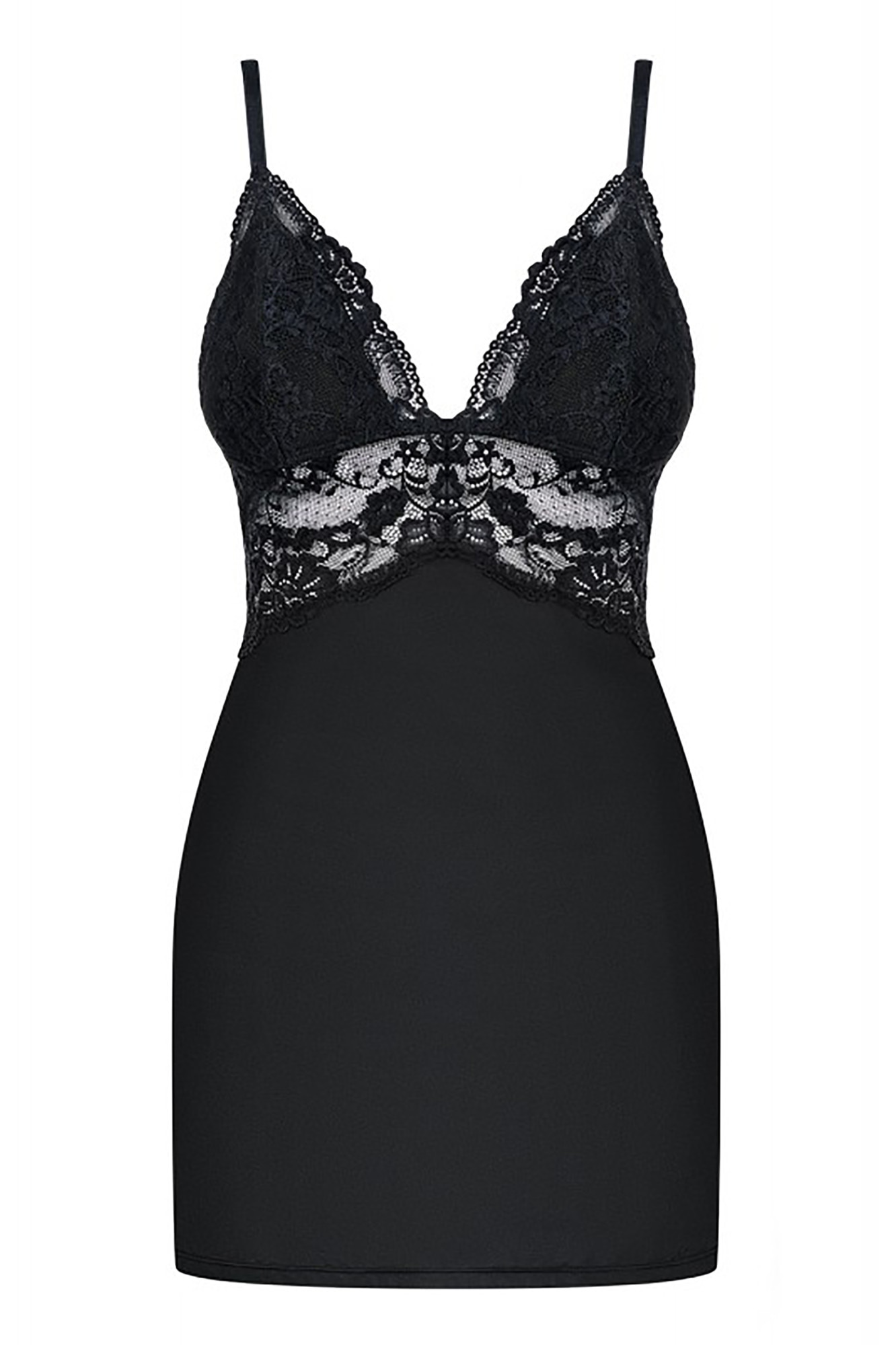 Set 2 piese 810-CHE, Obsessive, Poliamida, Negru, Negru mat