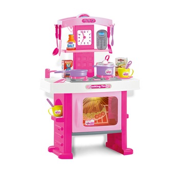 Bucatarie multifunctionala pentru Copii cu Lumini si Sunete, Ustensile Bucatarie Incluse, Roz, Salamandra Kids Bucatarie multifunctionala pentru Copii cu Lumini si Sunete, Ustensile Bucatarie Incluse, Roz, Salamandra Kids