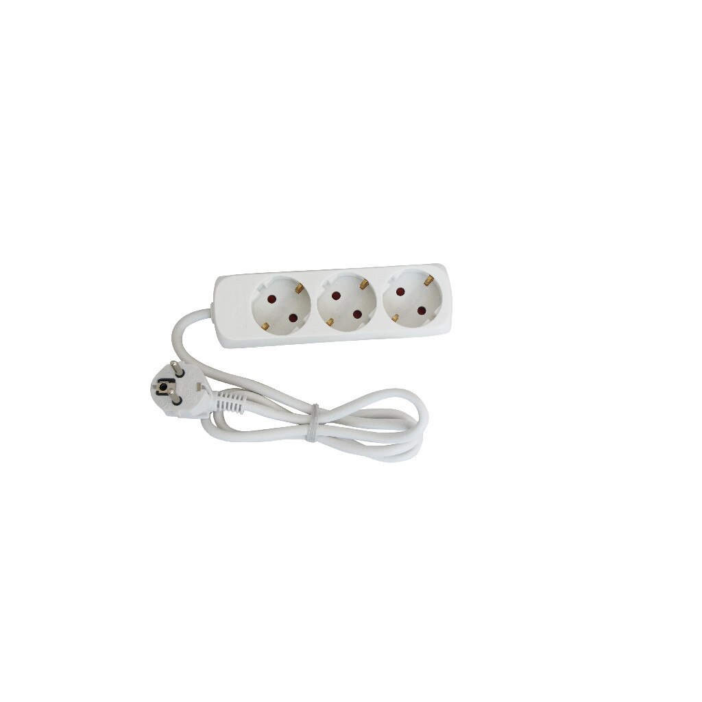 Prelungitor 3 prize, 16A 1 m, alb
