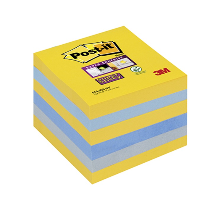 Post-it NEW YORK 654-6SS Super Sticky, 76 mm x 76 mm, op. 6 x 90 l