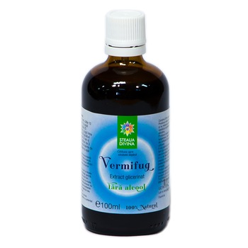 Vermifug, extract glicerat fara alcool, 100 ml, Steaua Divina Vermifug, extract glicerat fara alcool, 100 ml, Steaua Divina