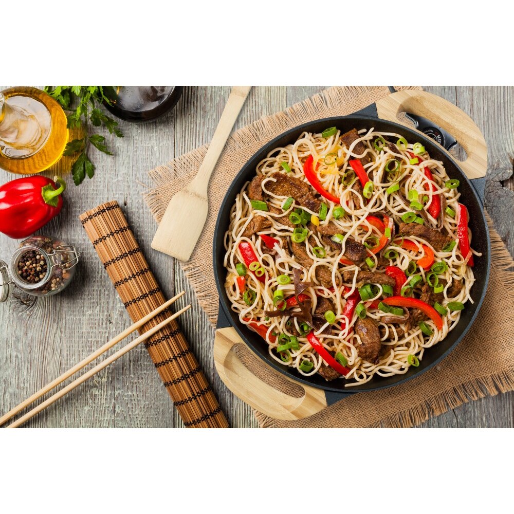 Wok Elettrico Bestron AEW100AS XL – 1500W, 5 Litri, Con Coperchio In Vetro E Accessori In Bambù, Nero