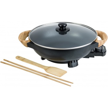 Tigaie Wok electrica, Bestron, 1500W, Termostat detasabil, Negru