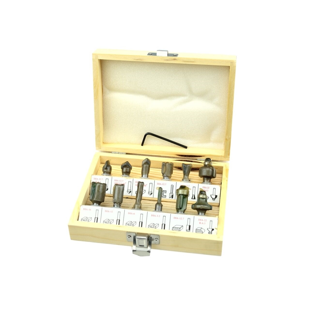 Set 12 freze pentru lemn 8mm, GEKO G01200