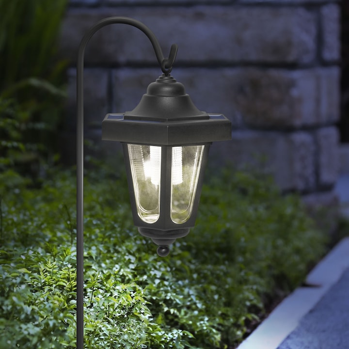 Lampa solara LED de exterior pentru gradina Garden of Eden 11236 Candelabru LED, suspendabil, acumulator 300 mAh 1.2V, lumina alba calda