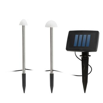 Pachet 12 lampi solare LED de exterior pentru gradina Garden of Eden 112443 Ciuperci mini LED, acumulator 400 mAh, lumina alba calda Pachet 12 lampi solare LED de exterior pentru gradina Garden of Eden 112443 Ciuperci mini LED, acumulator 400 mAh, lumina alba calda