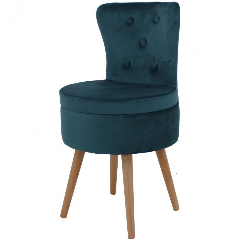 Scaun din lemn cu spatiu depozitare,catifea, 73x 49 cm,verde