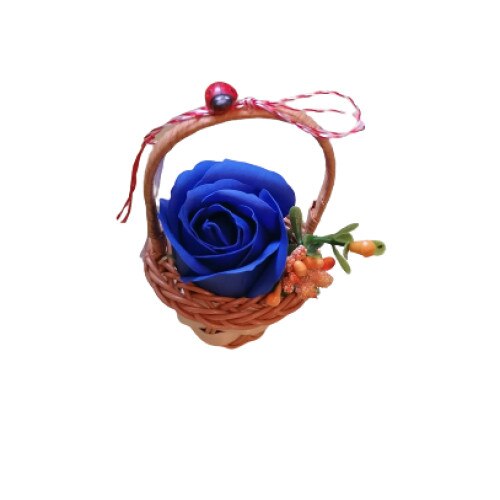 Martisor cu trandafir din sapun parfumat albastru