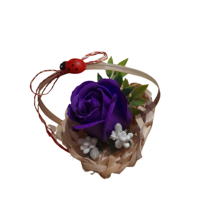 Martisor cu trandafir din sapun parfumat albastru