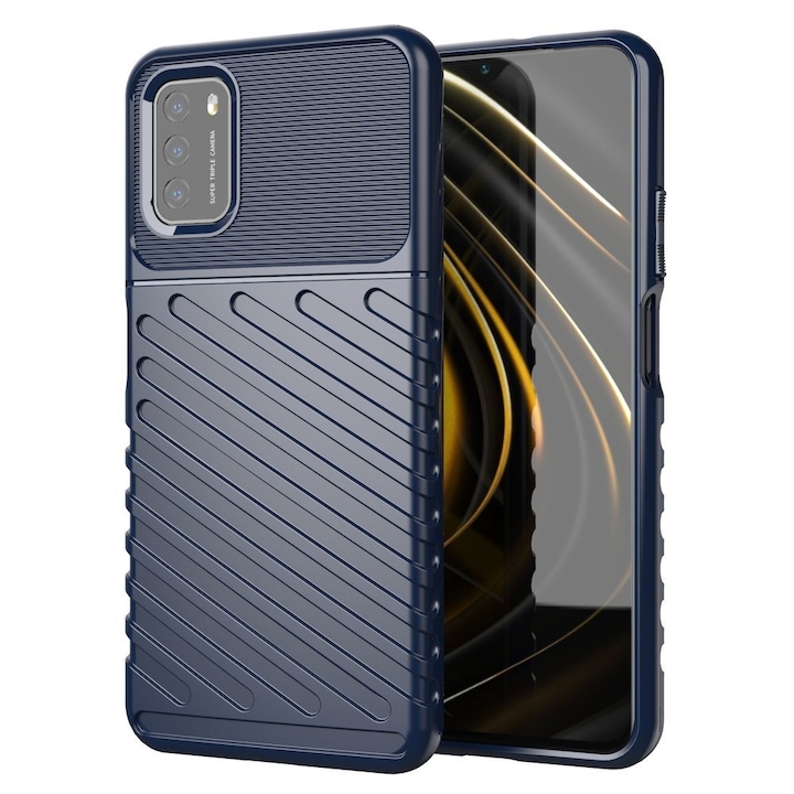 Xiaomi Poco M3 / Redmi 9T Thunder Case egyedi megjelenésű szilikon telefontok, kék