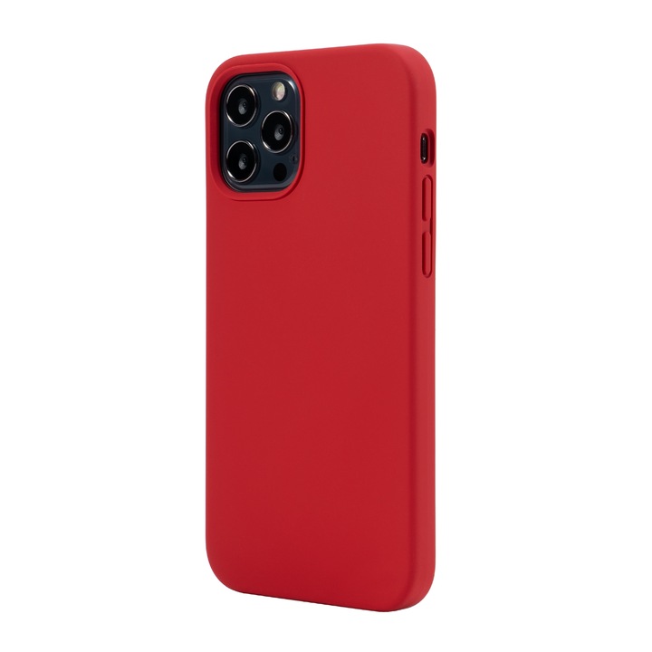 Husa pentru iPhone 12 / 12 Pro Vetter Clip-On Soft Touch Silk Series Mag Safe Compatible Red