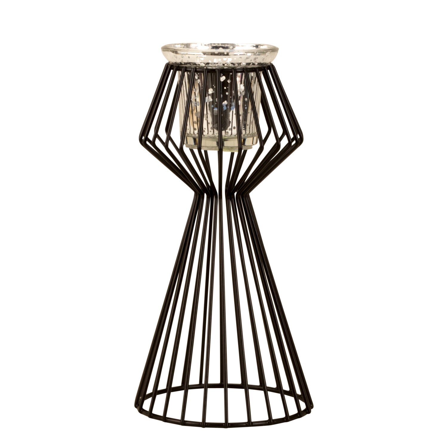 Suport lumanare din metal culoare neagra 22,5 cm