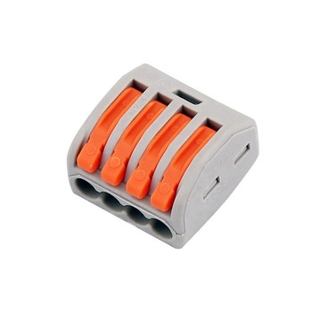 Set 10 bucati Conectori pentru conductori electrici, E-LOCKS, tip WAGO, 4 pini, plastic Set 10 bucati Conectori pentru conductori electrici, E-LOCKS, tip WAGO, 4 pini, plastic