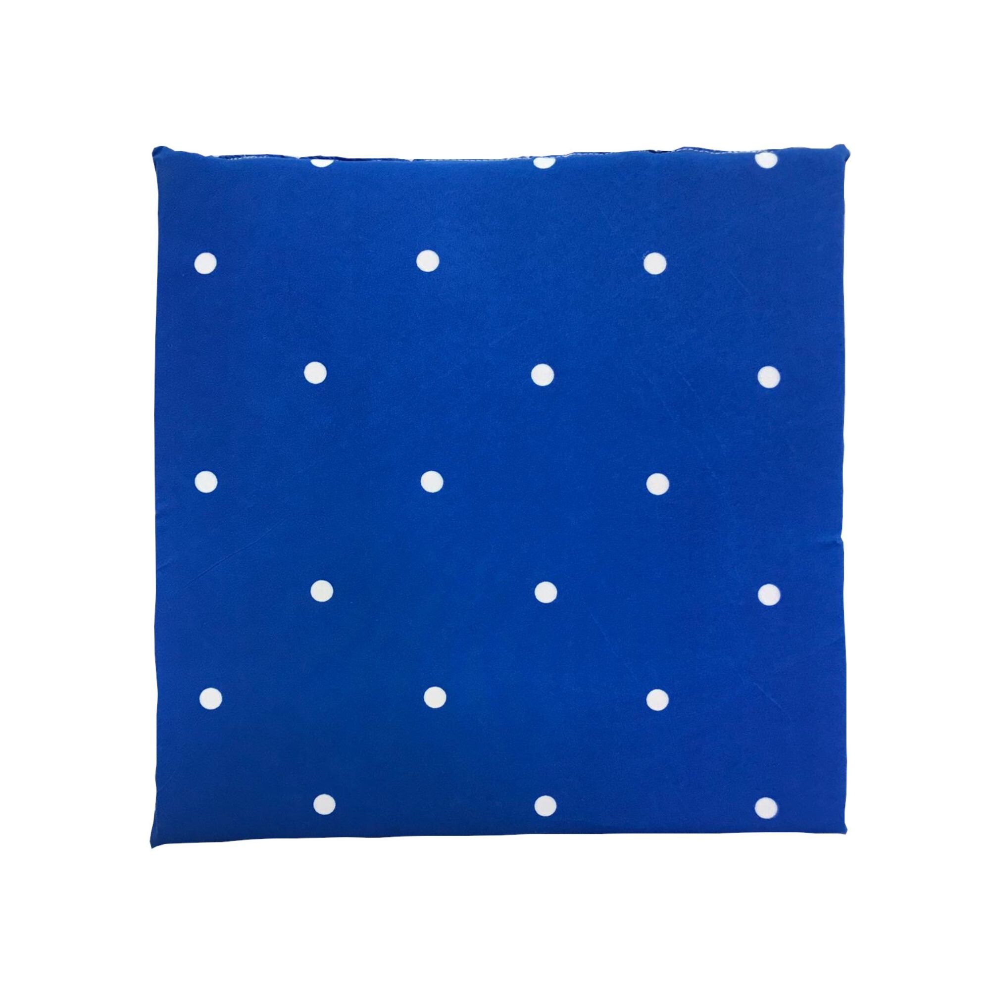 Perna scaun,patrata,cu motive geometrice,de culoare albastra,38x38 cm