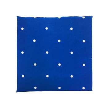 Perna scaun,patrata,cu motive geometrice,de culoare albastra,38x38 cm Perna scaun,patrata,cu motive geometrice,de culoare albastra,38x38 cm