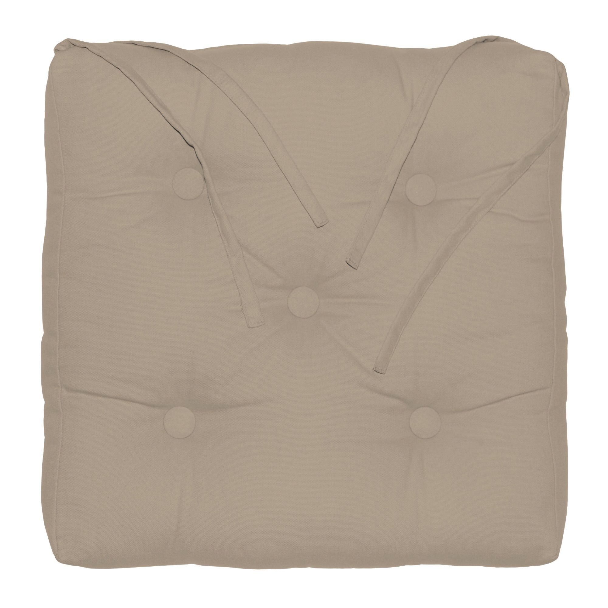 Perna scaun,patrata,cu boton,sistem prindere,de culoare bej,40 x 40 cm