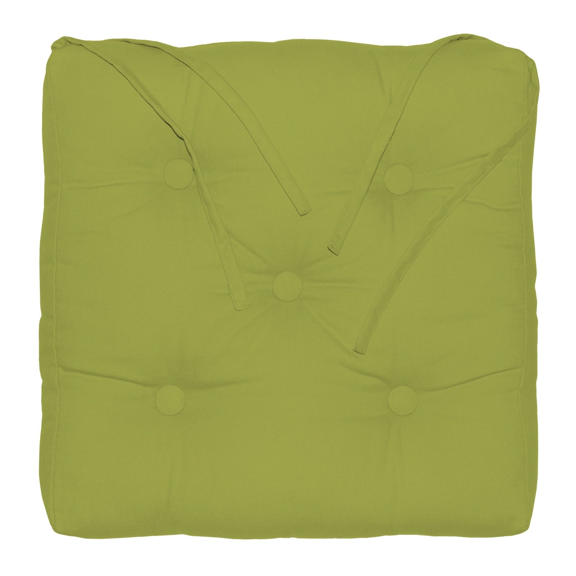 Perna scaun,patrata,cu boton,sistem prindere,de culoare verde,40 x 40 cm