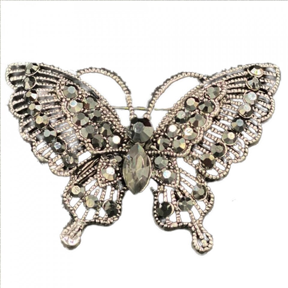 Brosa vintage flururas cu marcasite VP909 argintie