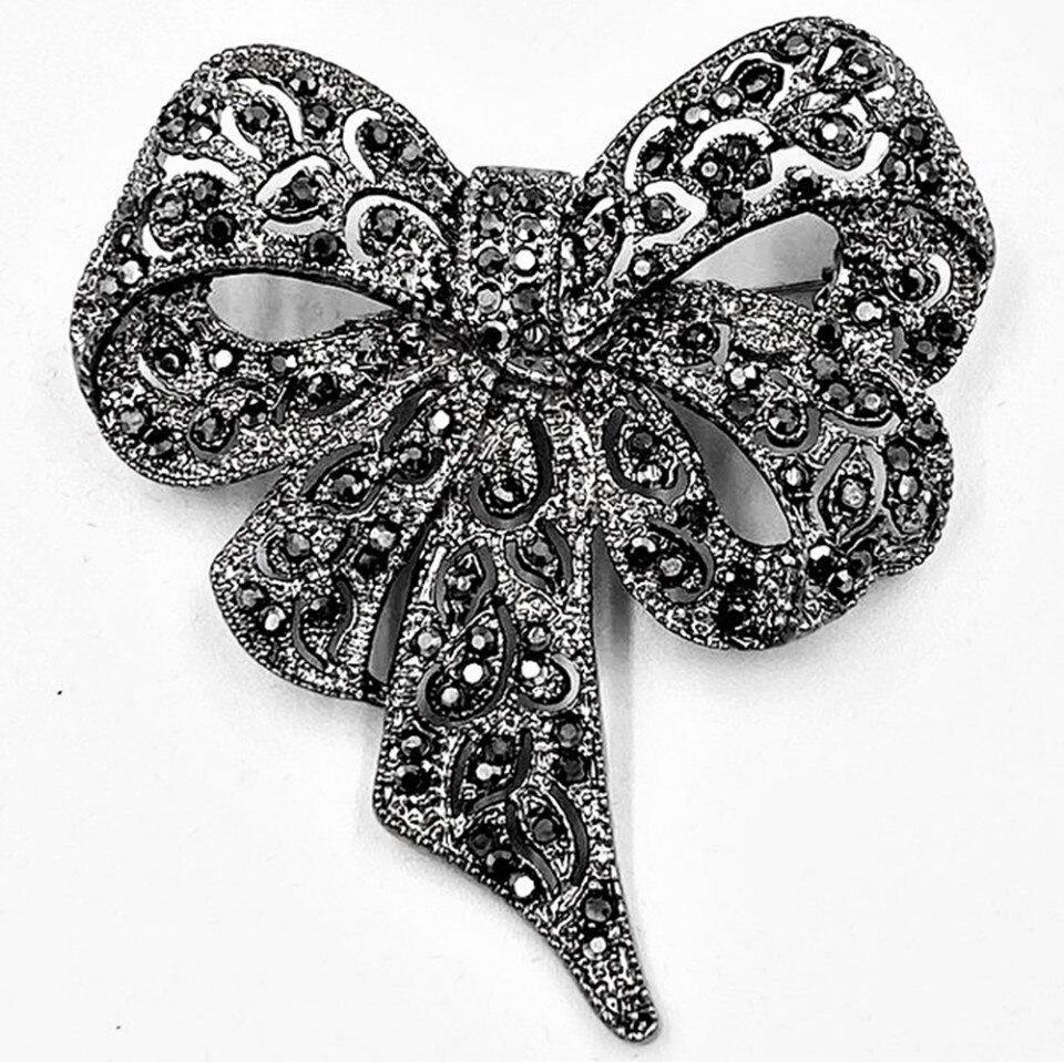 Brosa vintage fundita cu marcasite VP902 argintie