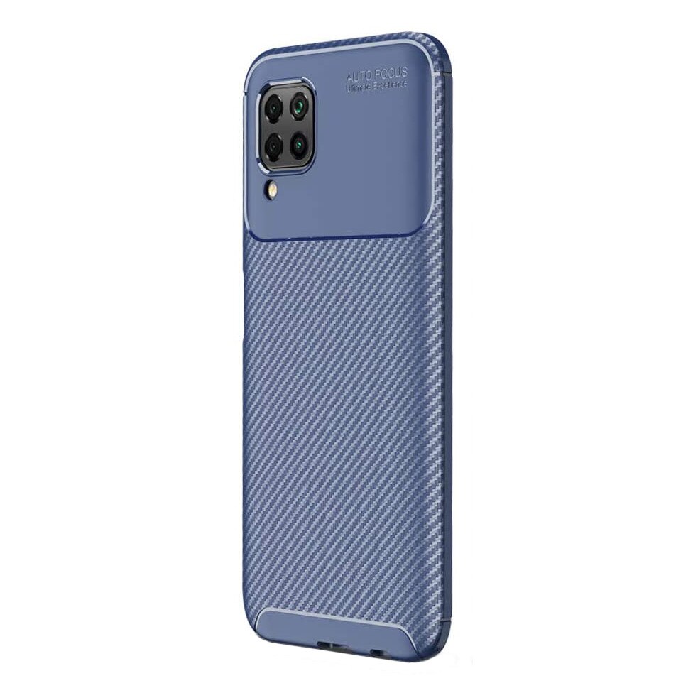 Husa pentru Huawei P40 LITE, fibra de carbon, Slim Antisoc, carcasa spate, Focus, Blue