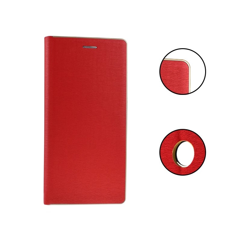 Husa Retro Book cu Inchidere Magnetica Compatibila cu Xiaomi Redmi Note 7 Rosie