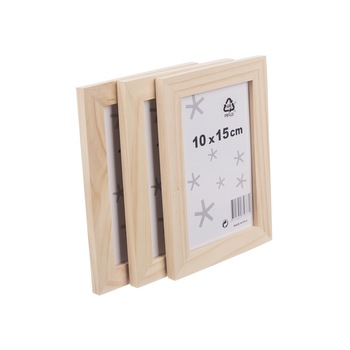 Set 3 piese rame foto clasice,lemn natur,cu plexiglas,12.8 x 17.8 cm Set 3 piese rame foto clasice,lemn natur,cu plexiglas,12.8 x 17.8 cm