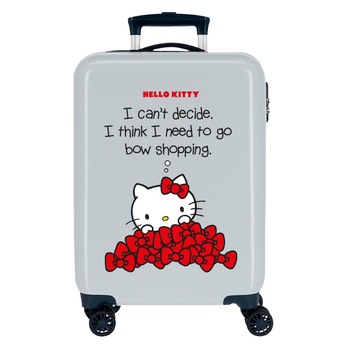 Troler cabina ABS 55 cm albastru Bow of Hello Kitty Troler cabina ABS 55 cm albastru Bow of Hello Kitty