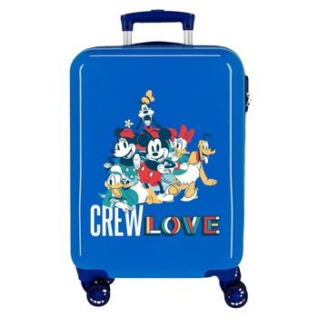 Troler cabina ABS 55 cm albastru Mickey Crew Love Troler cabina ABS 55 cm albastru Mickey Crew Love