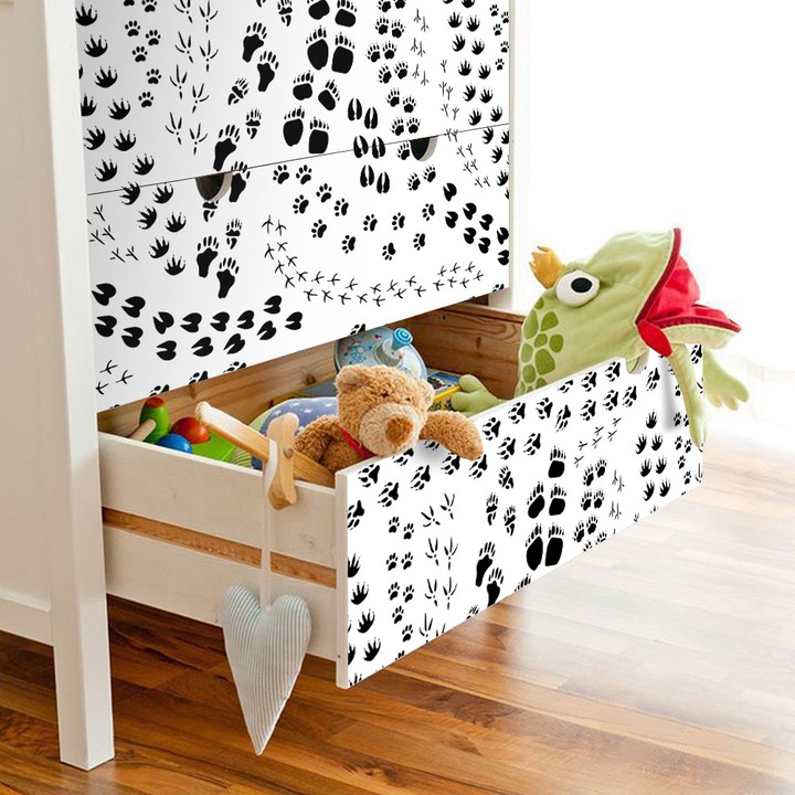 Autocolant Art Kids pentru mobilier, Urmele animalelor, autoadeziv, latime 50 cm x lungime 70 cm