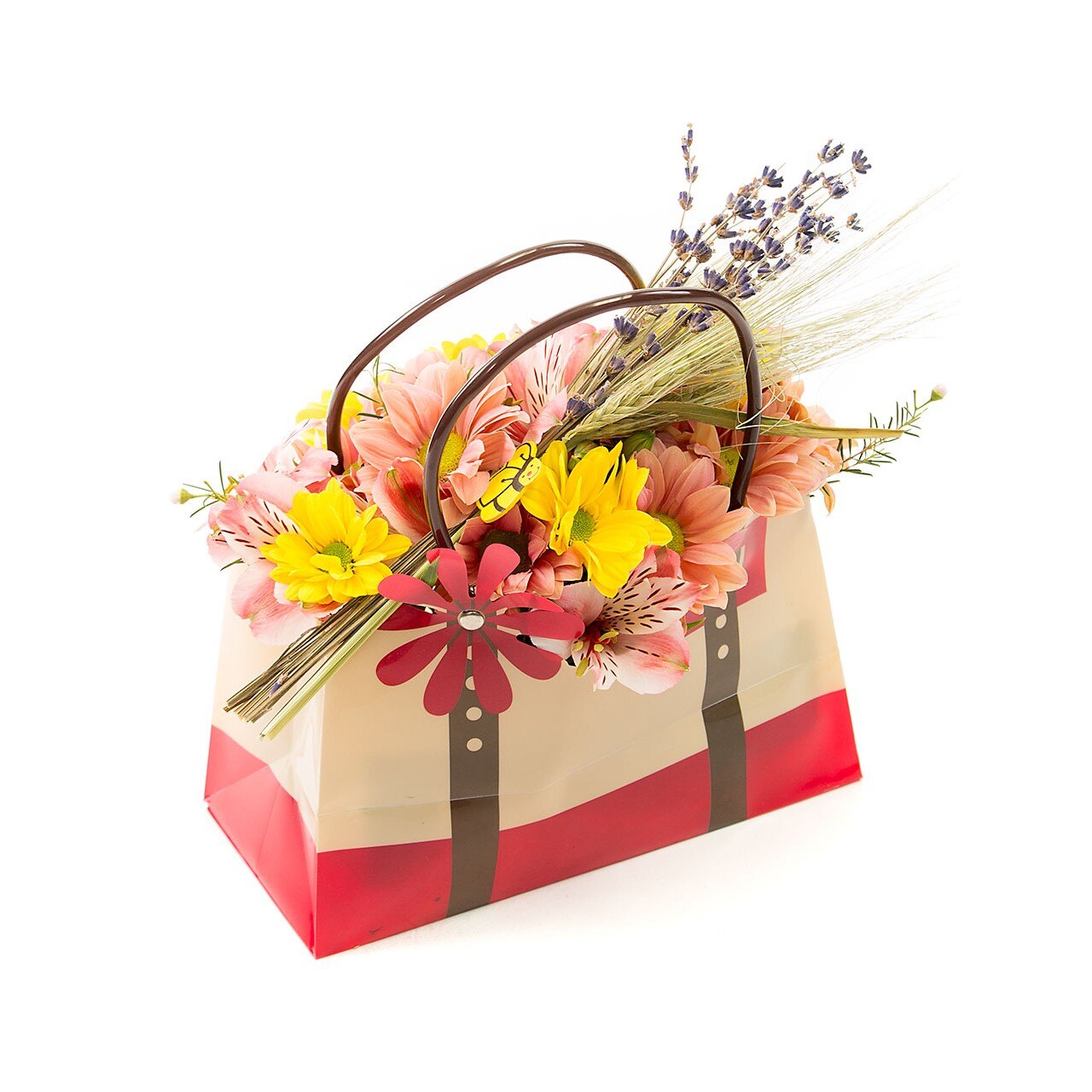 Aranjament crizanteme varatice in poseta