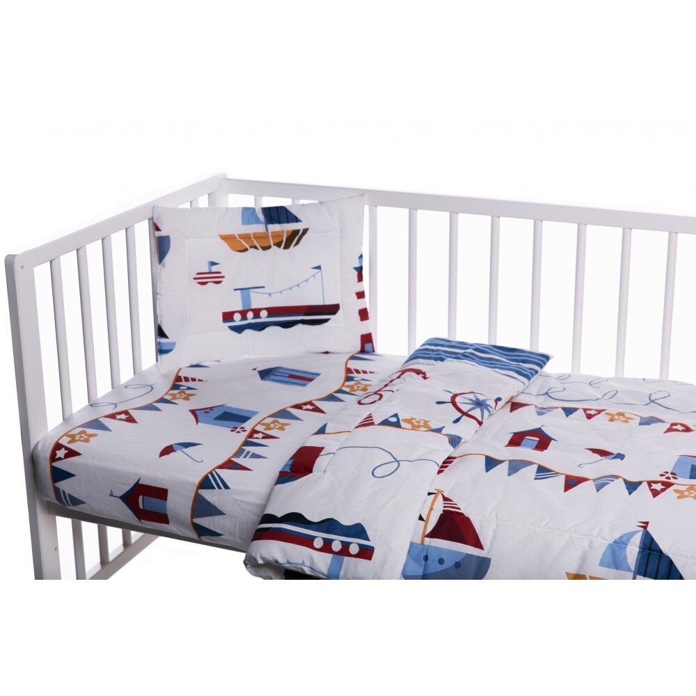 Lenjerie patut cu 3 piese Micul Marinar