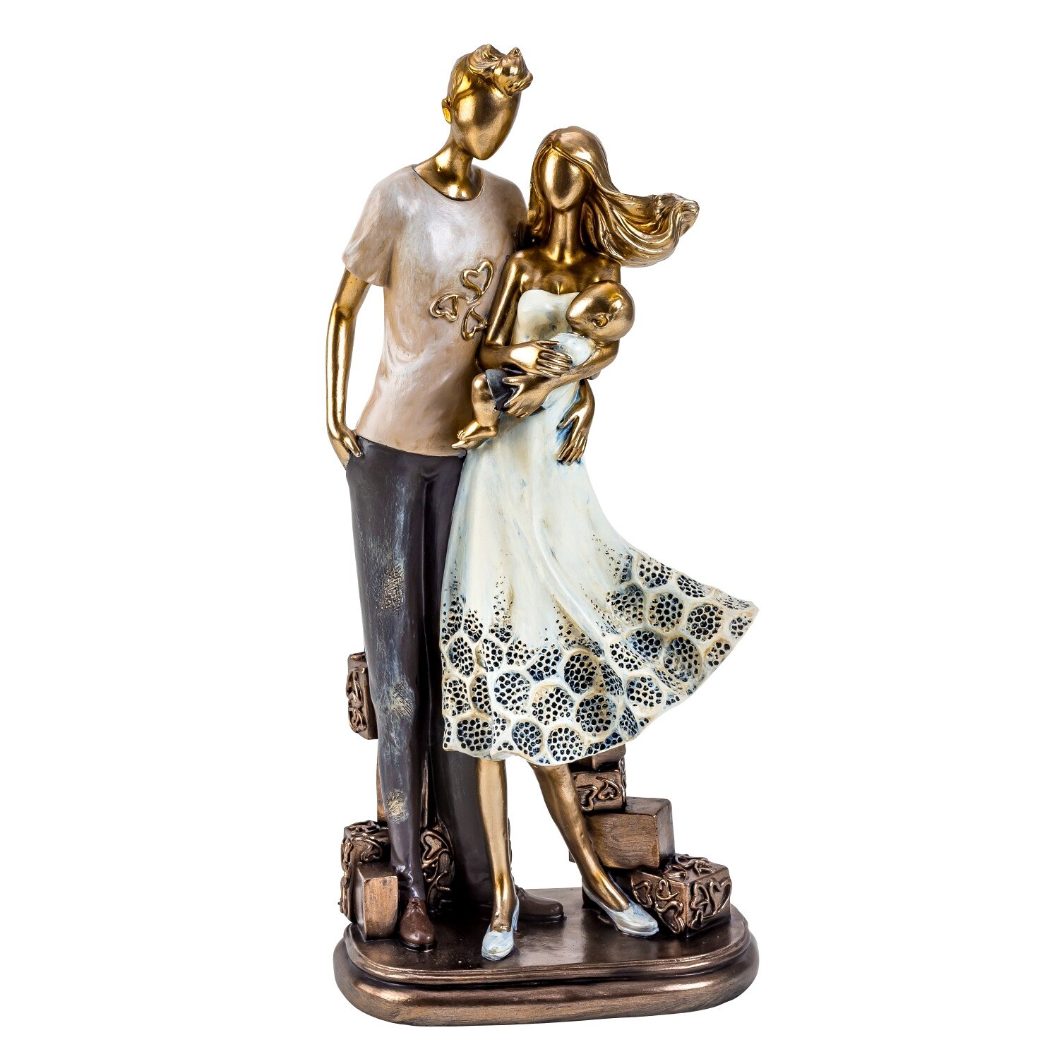 Decoratiune ceramica, model cuplu cu bebelus 33cm x15 cm