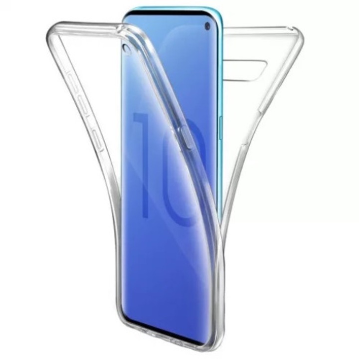 Капак Съвместим със Samsung Galaxy S10 Plus 360 градуса прозрачен TPU за цялото тяло (отпред + отзад)