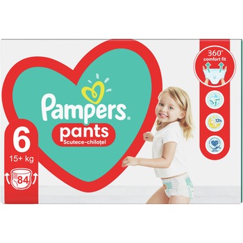 Scutece-chilotel Pampers Pants Mega Box Marimea 6, 15+ kg, 84 buc Scutece-chilotel Pampers Pants Mega Box Marimea 6, 15+ kg, 84 buc