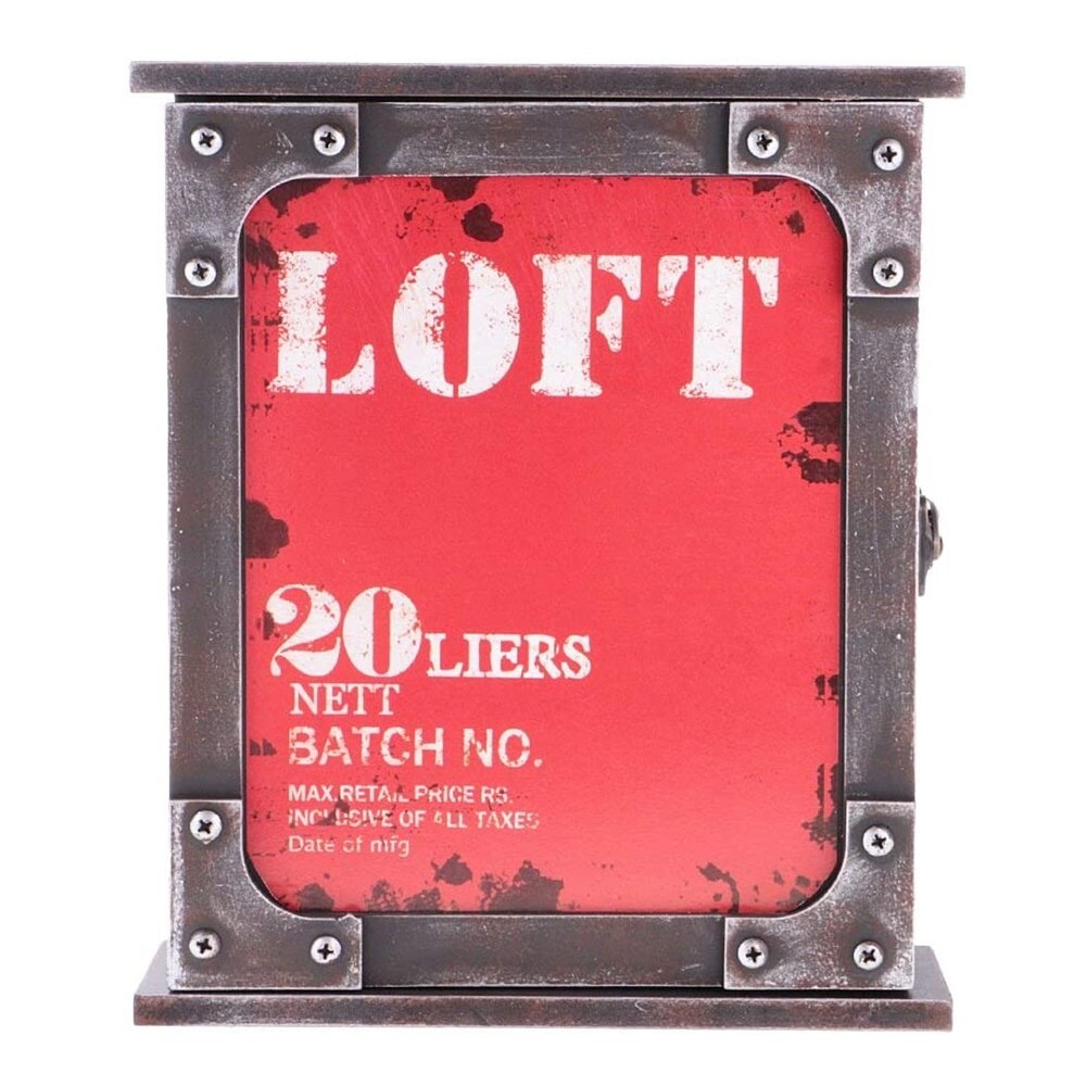 Cutie chei Loft vintage 22x6x26cm, lemn, multicolora