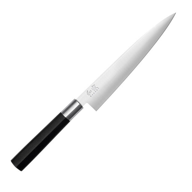 Cutit pentru feliere, KAI, Wasabi 6761F, Inox, 18 cm, Negru