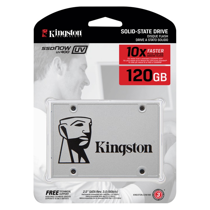 Kingston SSDNow UV400 meghajtó, 120GB, 2.5", SATA III