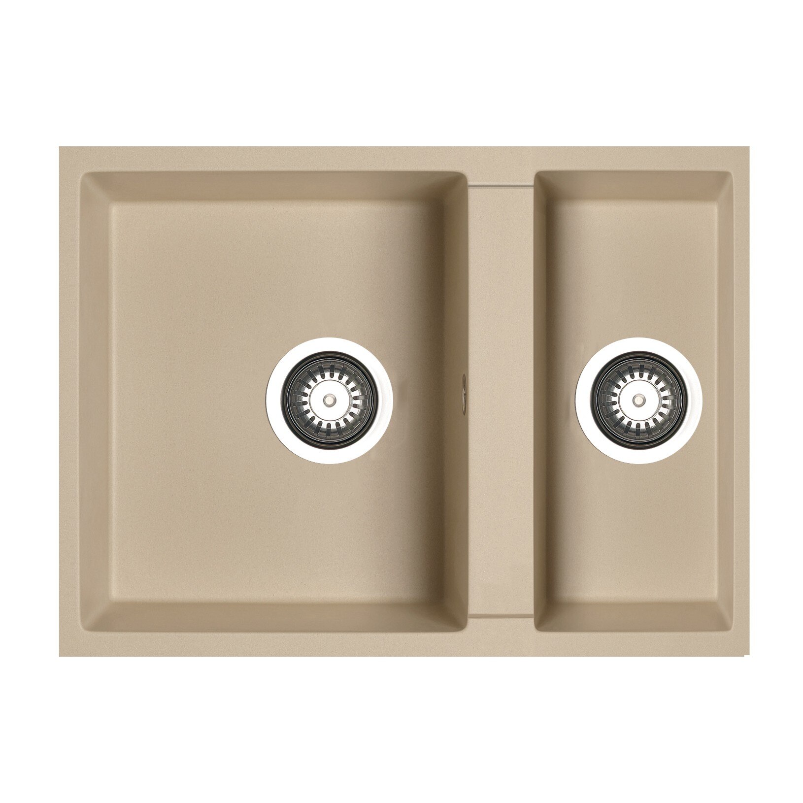 Chiuveta bucatarie Pyramis TETRAGON 590x440 1 1/2B, adancime 200mm, reversibila, montare sub blat, Pyragranite mocha