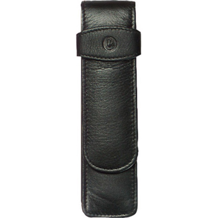 Etui de piele TG21 negru, pentru 2 instrumente de scris