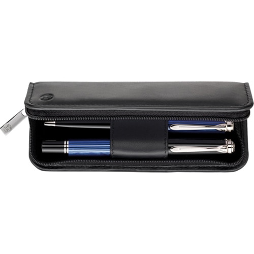 Etui de piele TG 21 Z negru, pentru 2 instrumente de scris