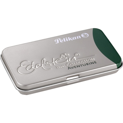 Caseta metalica Edelstein cu patroane, dimensiune 8,1 x 4,9 x 0,9 cm, set 6 patroane, culoare verde aventurin