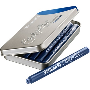 Caseta metalica Edelstein cu patroane, dimensiune 8,1 x 4,9 x 0,9 cm, set 6 patroane, culoare albastru safir Caseta metalica Edelstein cu patroane, dimensiune 8,1 x 4,9 x 0,9 cm, set 6 patroane, culoare albastru safir