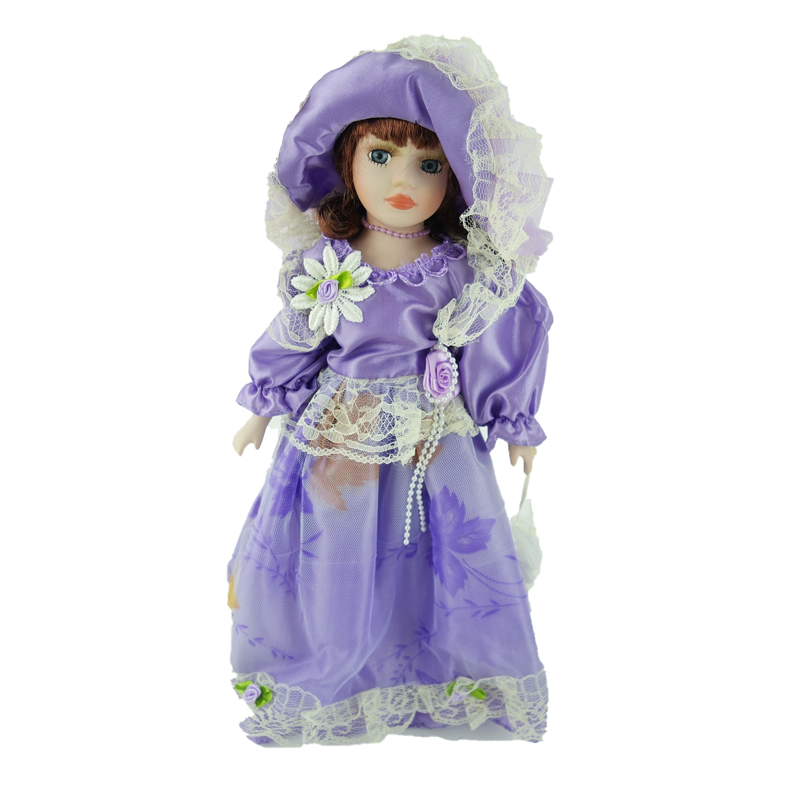 Papusa de colectie, stil Victorian, cu suport, mov
