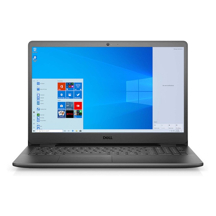 Dell Inspiron 3501 15,6 FullHD laptop, i3-1005G1, 4GB, 256GB SSD, Intel Graphics, Windows 10, Magyar billentyűzet, Fekete