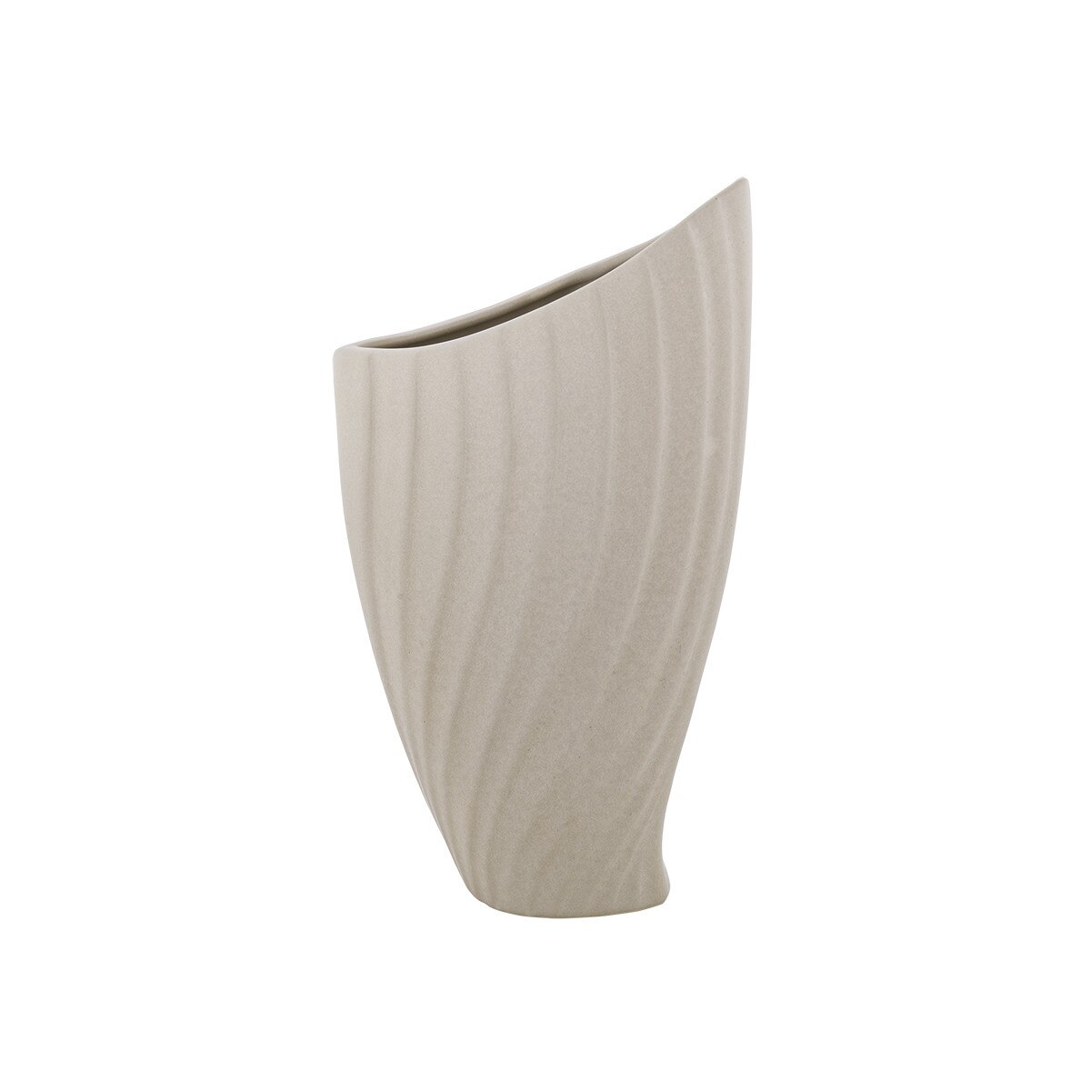 Vaza portelan bej, H 30,5 cm, colectia Iris