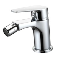 Baterie bideu Idrobric Eureka, crom lucios, cartus ceramic Ø 35 mm, set ventil scurgere cu click-clack 1”1/4 plastic, racord flexibil inox 3/8F 40 cm, kit montaj