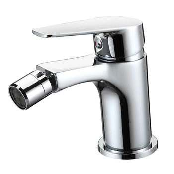 Baterie bideu Idrobric Eureka, crom lucios, cartus ceramic Ø 35 mm, set ventil scurgere cu click-clack 1”1/4 plastic, racord flexibil inox 3/8F 40 cm, kit montaj