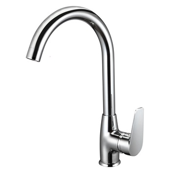 Baterie bucatarie Idrobric Eureka, pipa inalta, crom lucios, cartus ceramic Ø 35 mm, racord flexibil inox 3/8F 40 cm, kit montaj